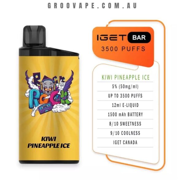 IGET Bar 3500 Puffs Kiwi Pineapple Ice - Image 2