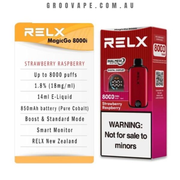 RELX MagicGo 8000 Puffs Strawberry Raspberry - Image 2